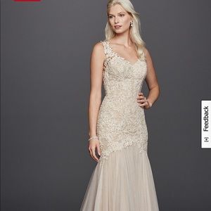 Beaded Venice Lace Trumpet Wedding Dress